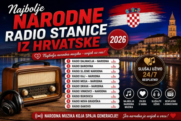 Najbolje narodne radio stanice iz Hrvatske 2026 - ExYu Radio Stanice
