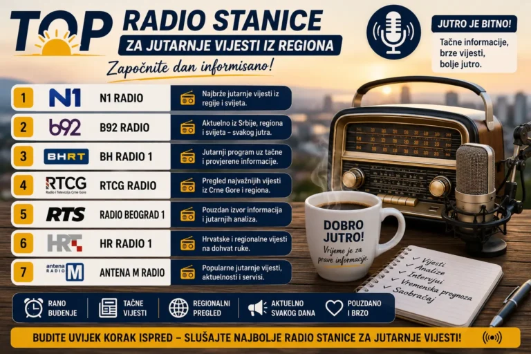 Top radio stanice za jutarnje vijesti iz regiona - ExYu Radio Stanice
